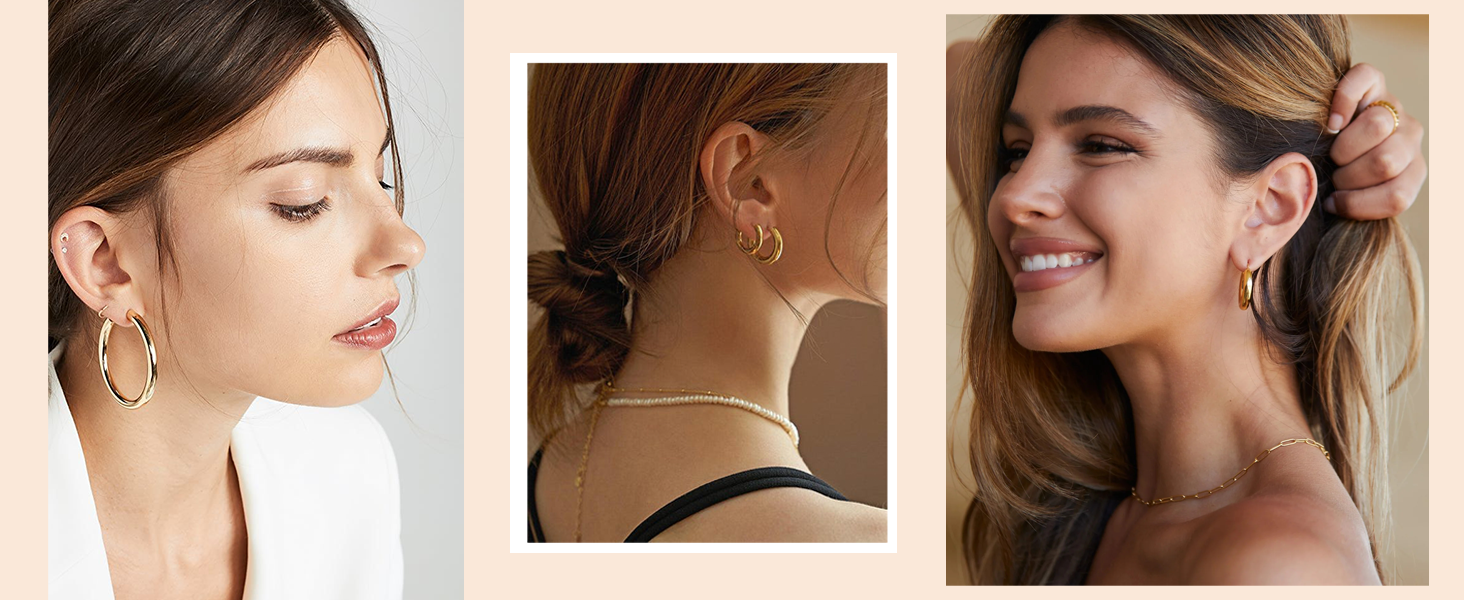 sterling silver hoop earrings for women gold hoop earrings 