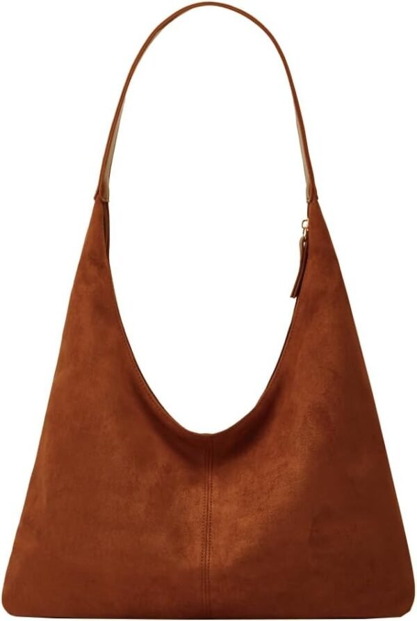 Trendy Suede Crescent Shoulder Bag Women Tote Bag Satchels Crossbody Purse Top-handle Travel College Work Tote Handbag