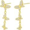 Gold Dangle Earrings for Women,Christmas Gifts Jewelry Dainty Earring   Gold Plated Drop Earrings for Women Trendy Hypoallergenic CZ Dangling Earring