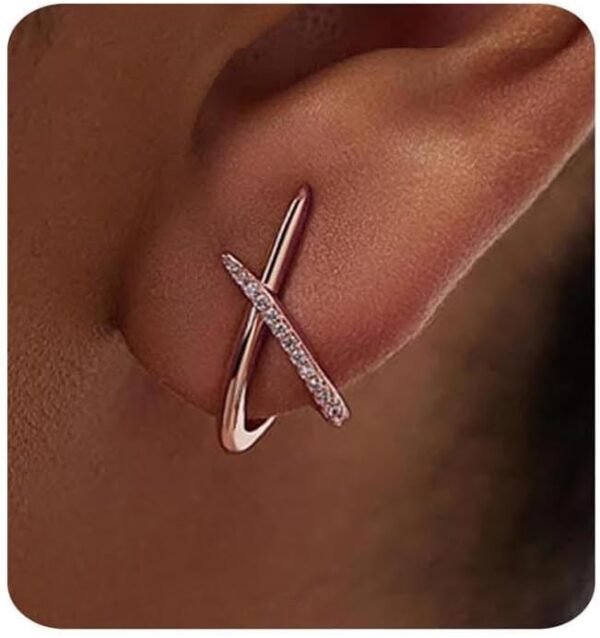 Gold Earrings for Women Trendy,  Gold Stud Earrings Dainty Earrings Simple Minimalist Cubic Zirconia Diamond Gold Earrings Hypoallergenic Earring for Women Gifts