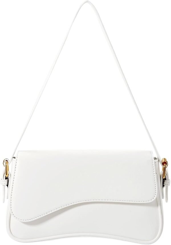 Shoulder Bag for Women Y2K Trendy Purse Vegan Leather Hobo Handbags Clutch Saddle Bag with 2 Removable Strap