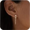 Gold Dangle Earrings for Women,Christmas Gifts Jewelry Dainty Earring   Gold Plated Drop Earrings for Women Trendy Hypoallergenic CZ Dangling Earring