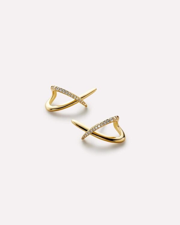 Gold Earrings for Women Trendy,  Gold Stud Earrings Dainty Earrings Simple Minimalist Cubic Zirconia Diamond Gold Earrings Hypoallergenic Earring for Women Gifts