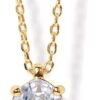 Gold Plated Cubic Zirconia Diamond Pendant Necklace for Women | Adjustable Slider