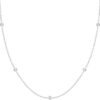 Gold Plated Station Necklace - Simulated Diamond Layering Necklaces - Womens CZ Chain