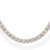 Gold Plated 3mm Simulated Diamond Tennis Necklace Chunky Long Necklace for Women Sizes 16" and 18"