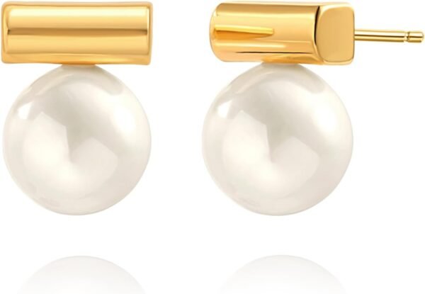 51WmFtsB16L._AC_SL1500 925 Sterling Silver Hoop Handpicked AAA+ Quality 7.5-8mm White Freshwater Cultured Pearl Dangle Drop Earrings Jewelry for Women