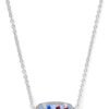 51XqB0lt7cL._AC_SL1500 Oval Pendant Necklace in Red White and Blue Star Illusion and Gold