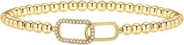 Gold Bracelets for Women  Gold Beaded Bracelets Stackable Bracelets for Women Gold Charm Bracelet Non Tarnish Gold Jewelry for Women Trendy