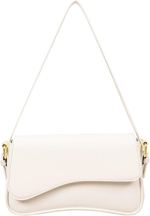 Shoulder Bag for Women Y2K Trendy Purse Vegan Leather Hobo Handbags Clutch Saddle Bag with 2 Removable Strap