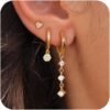 Gold Dangle Earrings for Women,Christmas Gifts Jewelry Dainty Earring   Gold Plated Drop Earrings for Women Trendy Hypoallergenic CZ Dangling Earring