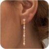 Gold Dangle Earrings for Women,Christmas Gifts Jewelry Dainty Earring   Gold Plated Drop Earrings for Women Trendy Hypoallergenic CZ Dangling Earring