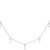 Gold Plated Station Necklace - Simulated Diamond Layering Necklaces - Womens CZ Chain