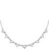 Gold Plated Station Necklace - Simulated Diamond Layering Necklaces - Womens CZ Chain
