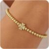 Gold Bracelets for Women  Gold Beaded Bracelets Stackable Bracelets for Women Gold Charm Bracelet Non Tarnish Gold Jewelry for Women Trendy