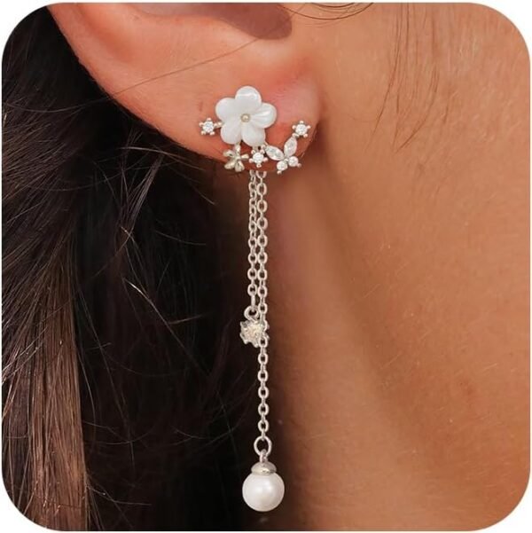 Gold Dangle Earrings for Women,Christmas Gifts Jewelry Dainty Earring   Gold Plated Drop Earrings for Women Trendy Hypoallergenic CZ Dangling Earring