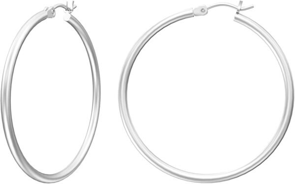 Gold Hoop Earrings for Women   Real Gold Plated Hoops with 925 Sterling Silver Post