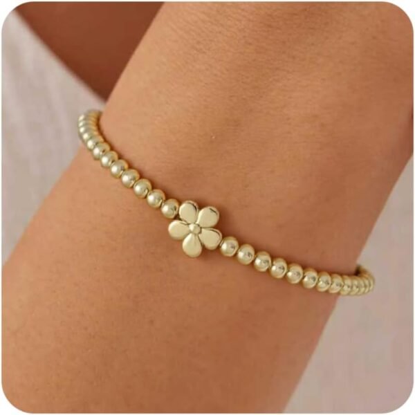 Gold Bracelets for Women  Gold Beaded Bracelets Stackable Bracelets for Women Gold Charm Bracelet Non Tarnish Gold Jewelry for Women Trendy