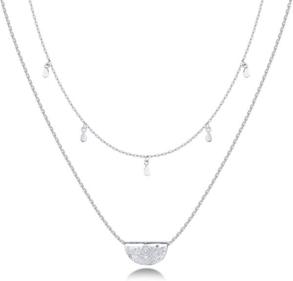 Gold Plated Layering Necklaces | Stylish Minimalist Design Pendant Necklaces | Bar, Circle, Lotus, Disc, Dog Tag, Horizontal Bar Pendants for Women