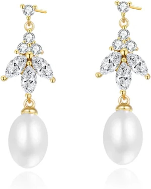 Gold Dangle Earrings for Women,Christmas Gifts Jewelry Dainty Earring   Gold Plated Drop Earrings for Women Trendy Hypoallergenic CZ Dangling Earring