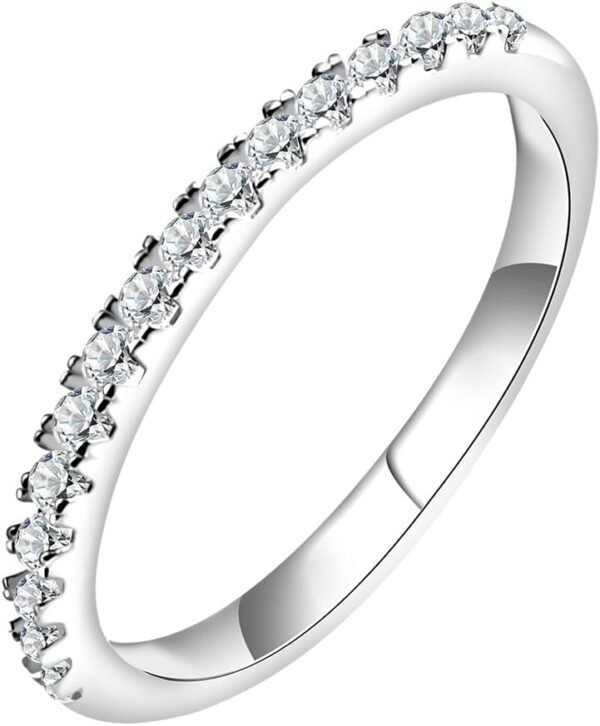 S925 Sterling Silver Birthstone Stackable Rings for Women Mother with Cubic zirconium Mom Ring Mother's Day Jewelry Gifts for Wife