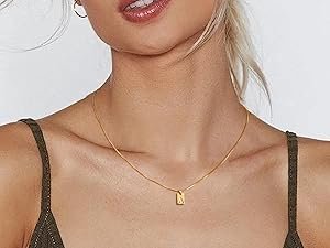 Dainty Gold Initial Necklaces for Women