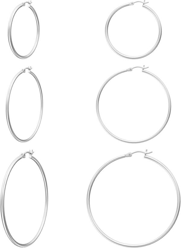 Gold Hoop Earrings for Women   Real Gold Plated Hoops with 925 Sterling Silver Post