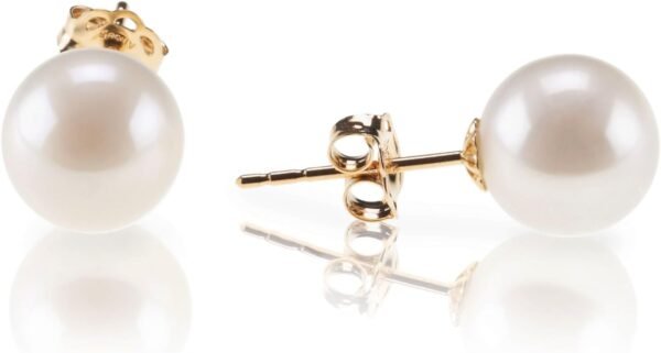 6148pNdooWL._AC_SL1500 Gold Plated 925 Sterling Silver Round Stud White Simulated Shell Pearl Earrings