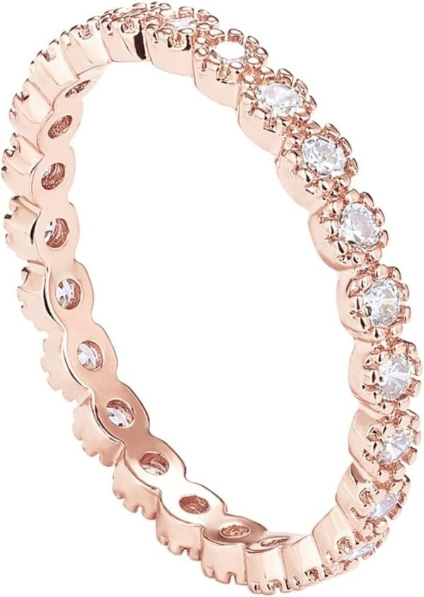 Gold Plated Rings Cubic Zirconia Band | Gold Rings for Women