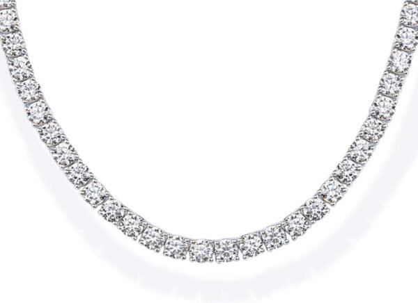 Gold Plated 3mm Simulated Diamond Tennis Necklace Chunky Long Necklace for Women Sizes 16" and 18"