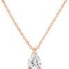 Gold Plated Cubic Zirconia Diamond Pendant Necklace for Women | Adjustable Slider