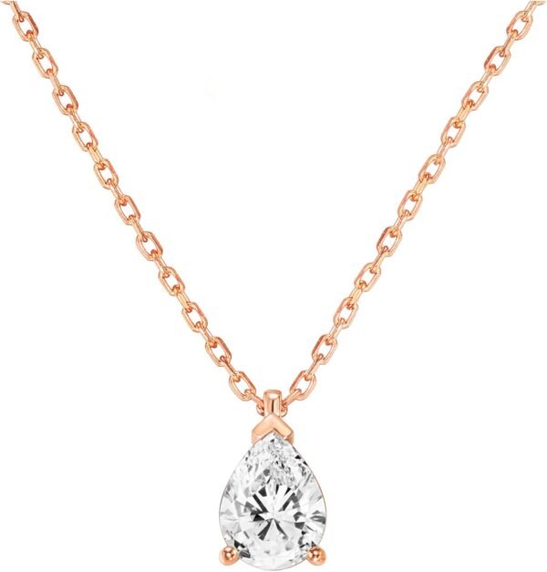 Gold Plated Cubic Zirconia Diamond Pendant Necklace for Women | Adjustable Slider