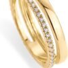 Gold Plated Cubic Zirconia Dual Stacking Rings for Women | Gold Eternity Band for Women | Thumb Ring