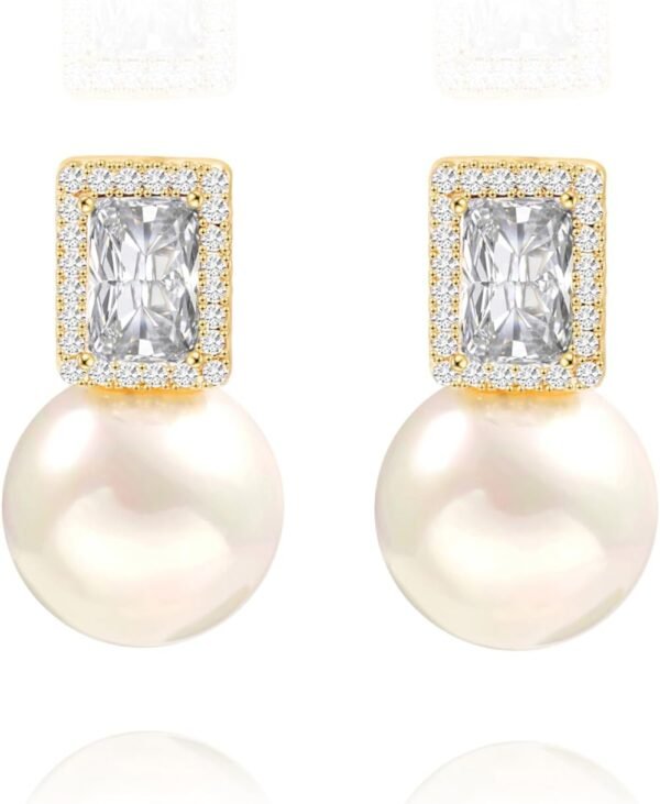 618wpZL4OOL._AC_SL1500 925 Sterling Silver Hoop Handpicked AAA+ Quality 7.5-8mm White Freshwater Cultured Pearl Dangle Drop Earrings Jewelry for Women