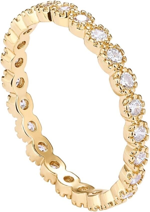 Gold Plated Rings Cubic Zirconia Band | Gold Rings for Women