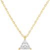 Gold Plated Cubic Zirconia Diamond Pendant Necklace for Women | Adjustable Slider