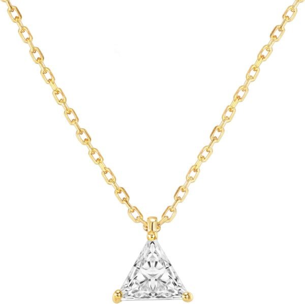 Gold Plated Cubic Zirconia Diamond Pendant Necklace for Women | Adjustable Slider