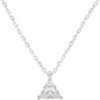 Gold Plated Cubic Zirconia Diamond Pendant Necklace for Women | Adjustable Slider