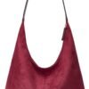 Trendy Suede Crescent Shoulder Bag Women Tote Bag Satchels Crossbody Purse Top-handle Travel College Work Tote Handbag