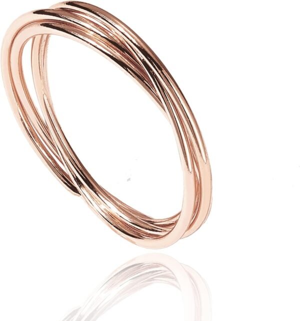 Plated Interlocked Rolling Anxiety Fidget Ring for Women and Men - Stacking Gold Ring