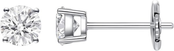 61Gx7xEsReL._AC_SL1500 LAB-GROWN Round Cut Diamond Earrings 4 Prong (D-F Color, VS Clarity) Diamond Stud Earrings for Women, Elegant Stud Earrings