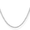 Gold Plated 3mm Simulated Diamond Tennis Necklace Chunky Long Necklace for Women Sizes 16" and 18"