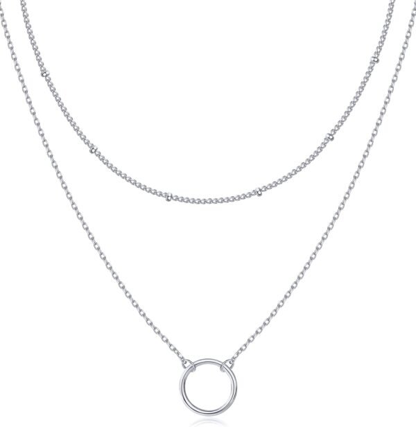 Gold Plated Layering Necklaces | Stylish Minimalist Design Pendant Necklaces | Bar, Circle, Lotus, Disc, Dog Tag, Horizontal Bar Pendants for Women