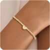 Gold Bracelets for Women  Gold Beaded Bracelets Stackable Bracelets for Women Gold Charm Bracelet Non Tarnish Gold Jewelry for Women Trendy