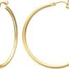 Gold Hoop Earrings for Women   Real Gold Plated Hoops with 925 Sterling Silver Post
