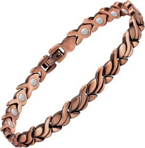 Copper Bracelets for Women, 99.99% Pure Copper Magnetic Bracelets with Effective Neodymium Magnets, Adjustable Jewelry Gift with Sizing Tool