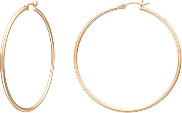 Gold Hoop Earrings for Women   Real Gold Plated Hoops with 925 Sterling Silver Post