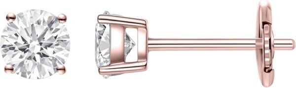 61TWrl4R4KL._AC_SL1500 LAB-GROWN Round Cut Diamond Earrings 4 Prong (D-F Color, VS Clarity) Diamond Stud Earrings for Women, Elegant Stud Earrings