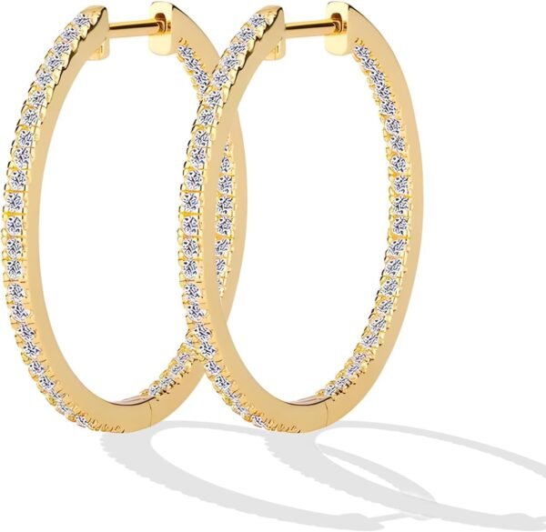 Gold Plated Small Hoop Earrings for Women,Hypoallergenic Hoop Earrings with Cubic Zirconia Trendy Lightweight Cartilage Gold Hoops Earrings for Women