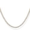 Gold Plated 3mm Simulated Diamond Tennis Necklace Chunky Long Necklace for Women Sizes 16" and 18"